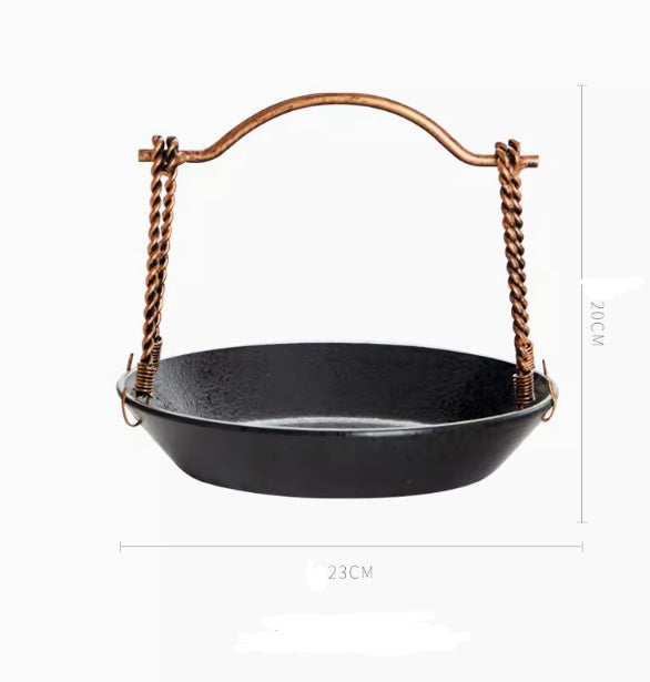 Japanese-Style Ceramic Handle Plate - Round Kitchen Serving Dish