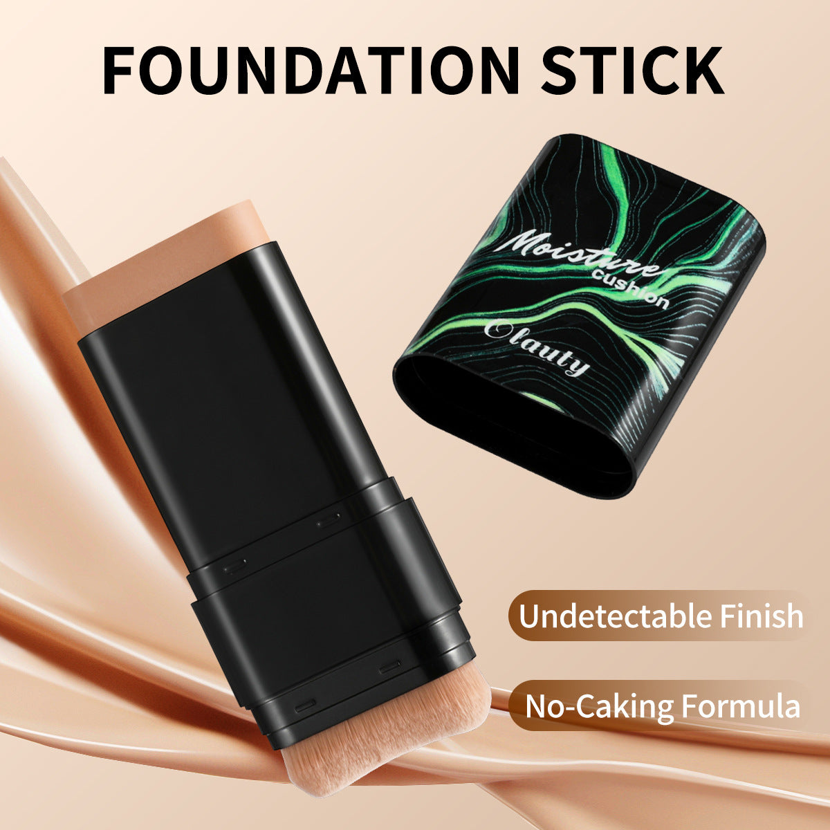 Waterproof Concealer Stick Foundation with Double-Ended Makeup Brush 20g - Multiple Shades