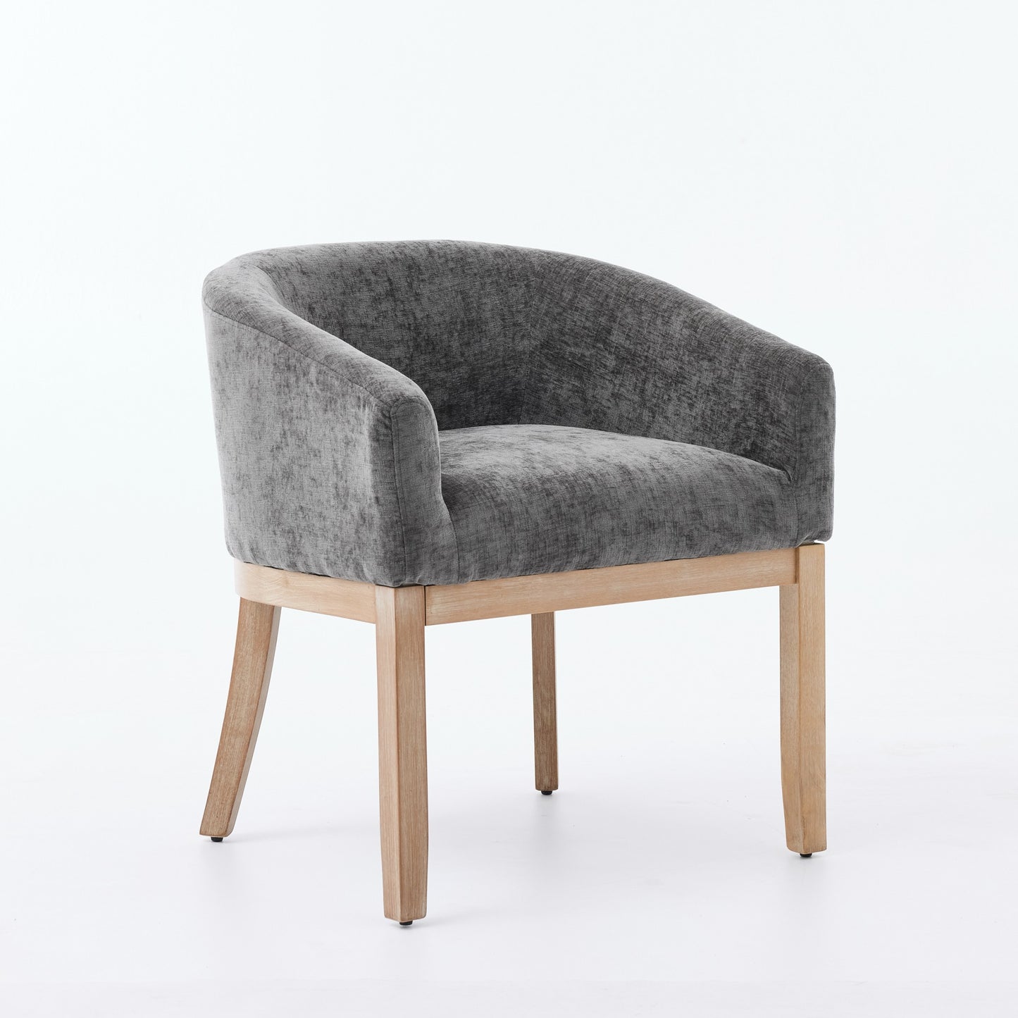 Mid Century Modern Upholstered Barrel Dining Chairs With