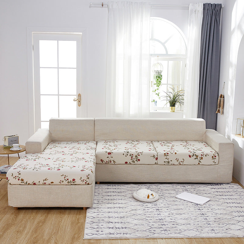 Stretch Sofa Seat Cover - Printed Milk Silk Cushion Protector for Home