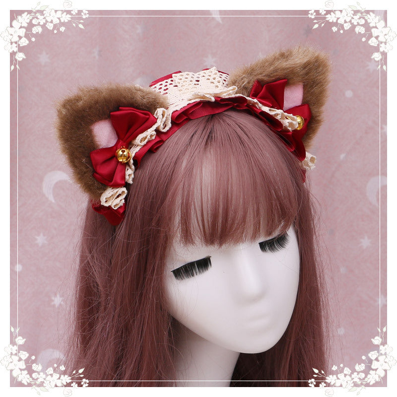Lolita Cat Ear Headband with Lace - Hair Accessory