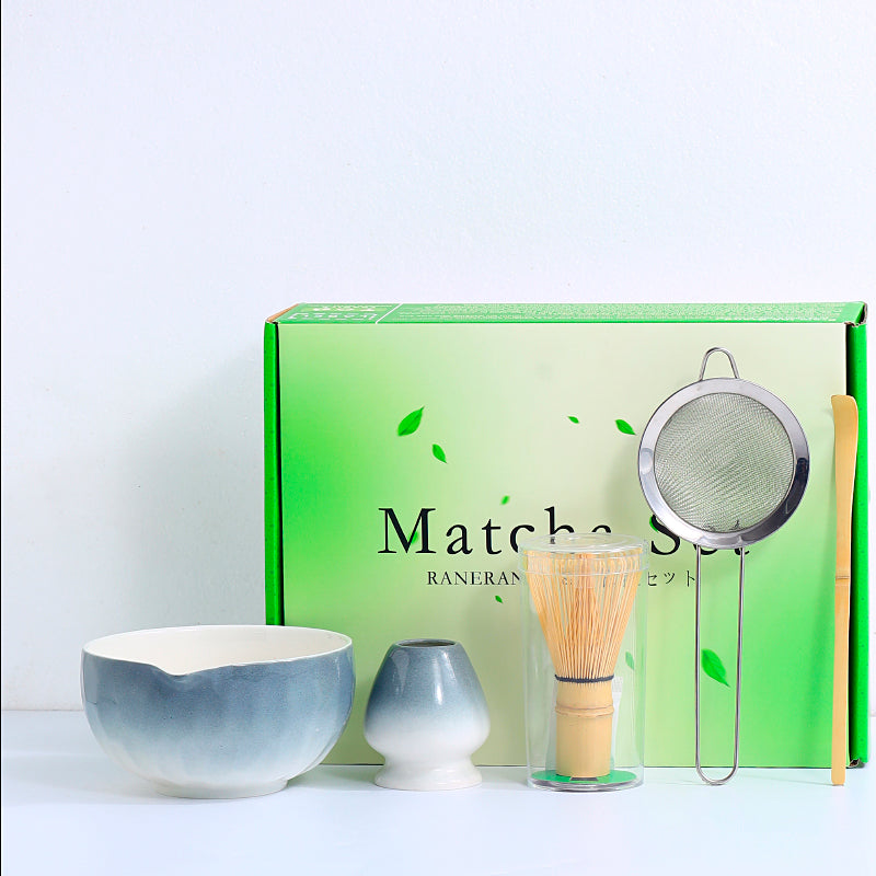 Japanese Tea Ceremony Set with Matcha Bowls & Whisks - Multiple Colors