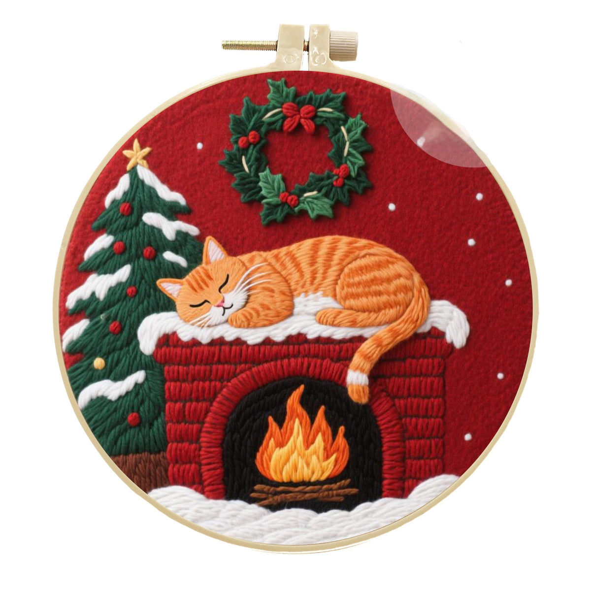 Embroidery Material Kit for Cross-Stitch Crafts - Includes Frame & Scissors