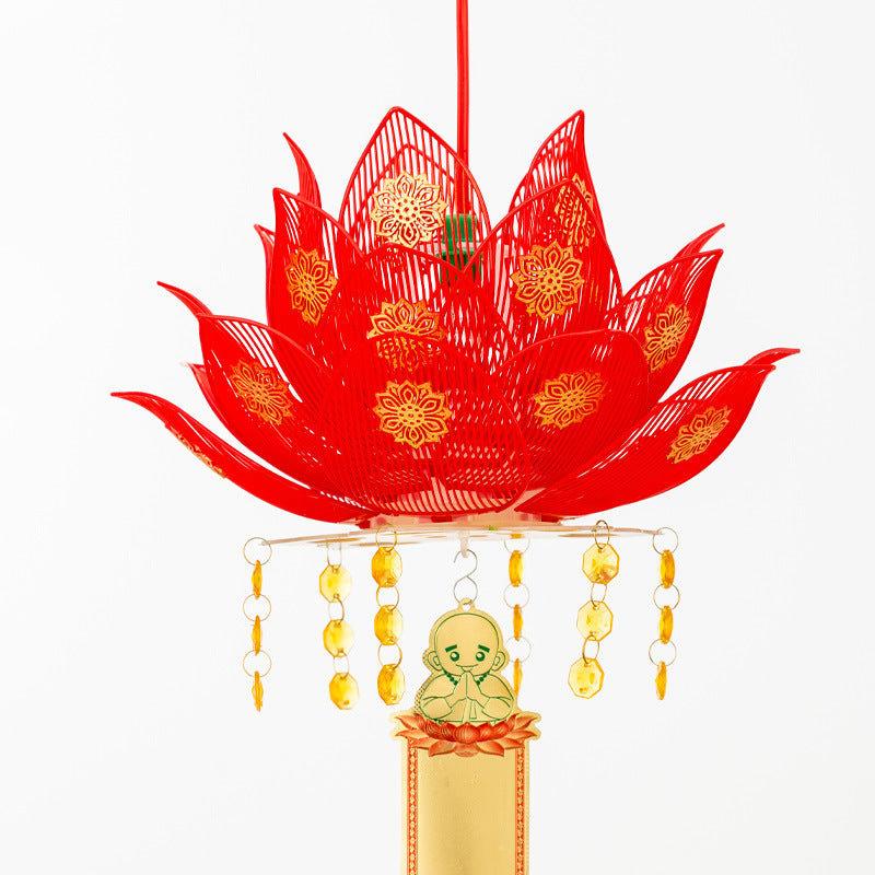 Lotus Lamp Buddha Worship Decorative Lantern for Festivals and Weddings