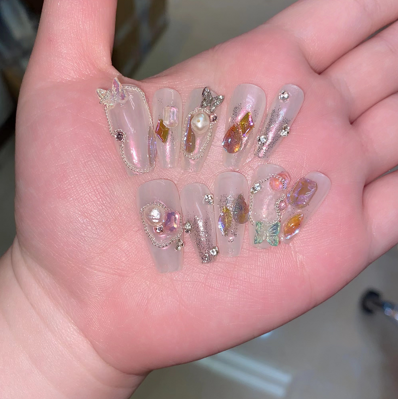 Aurora Nail Patches with Glue - Multiple Sizes