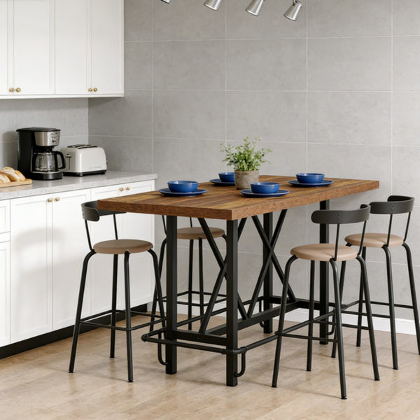 Spacious 6-Seater Dining Table - Modern Rustic Design