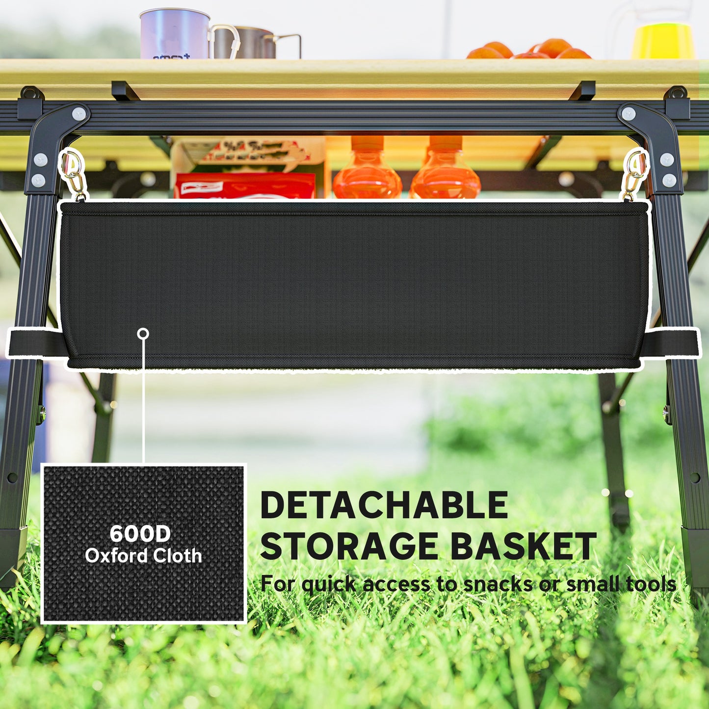 Portable 3ft Folding Camping Table with Storage Bag - Brown