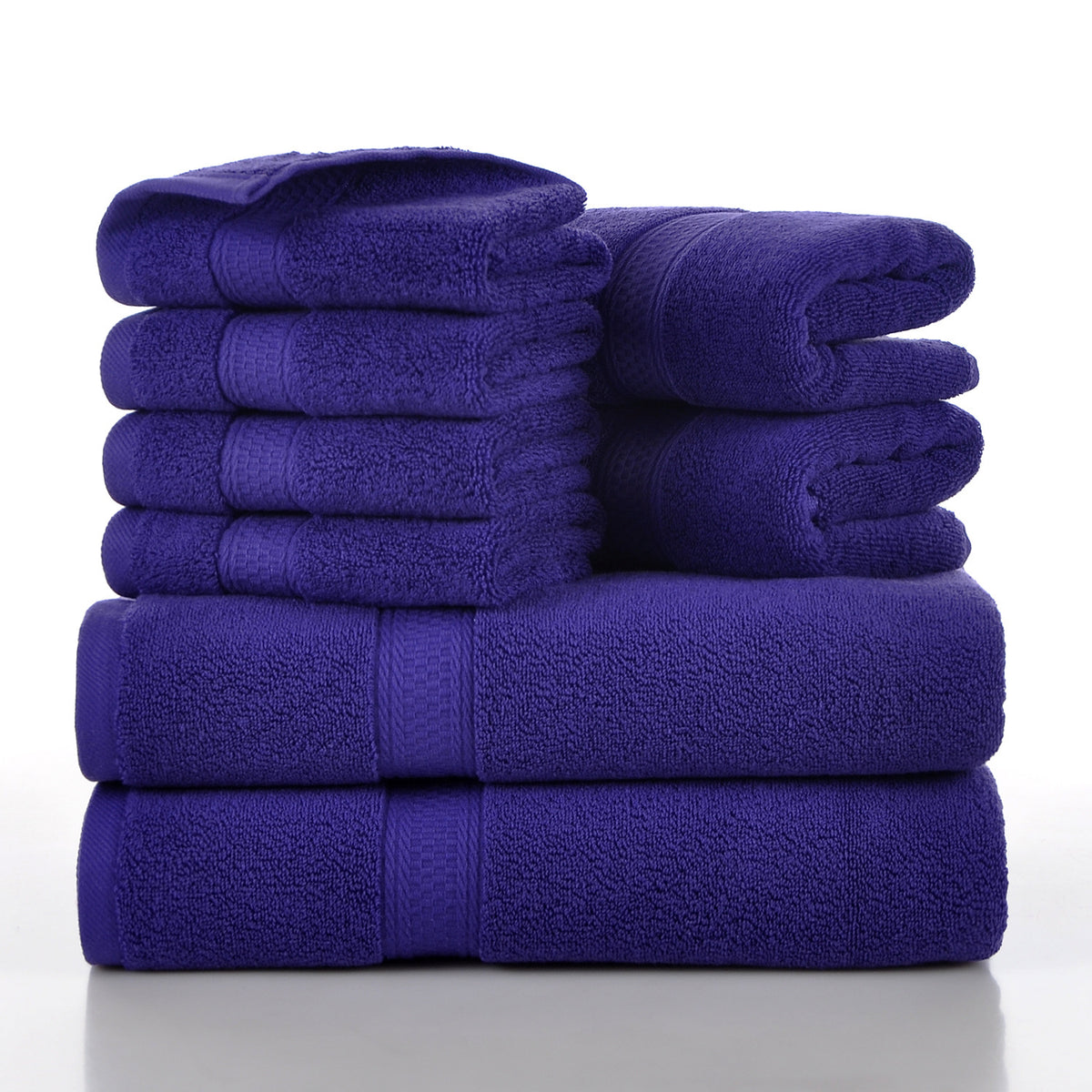 8-Piece Cotton Towel Set - Soft, Absorbent Home Towels in Multiple Colors
