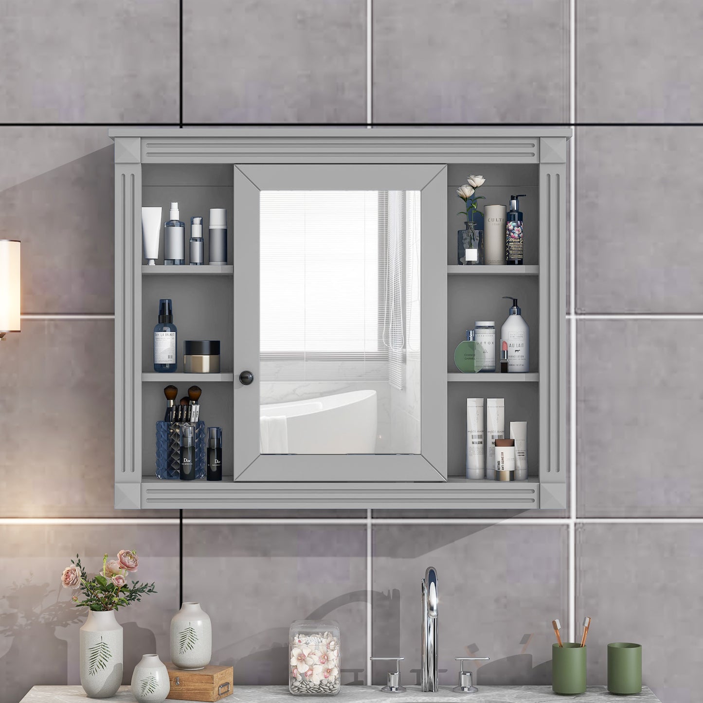 35 X 28 Wall Mounted Bathroom Storage Cabinet, Medicine Modern