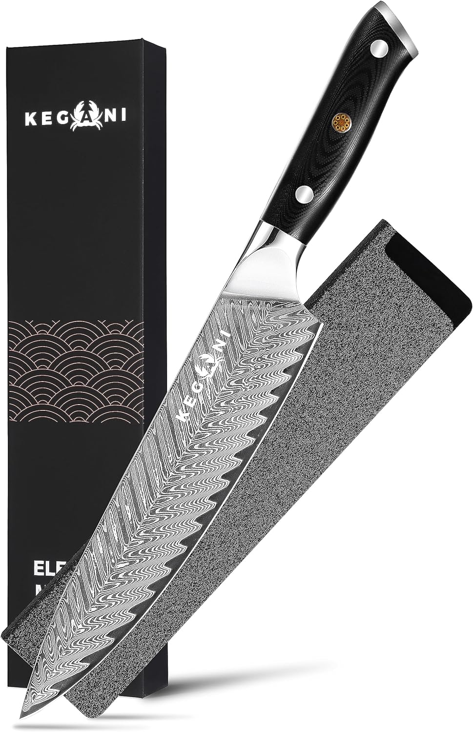 7-Inch Damascus Meat Cleaver Knife - AUS-10 Steel Core, G10 Handle