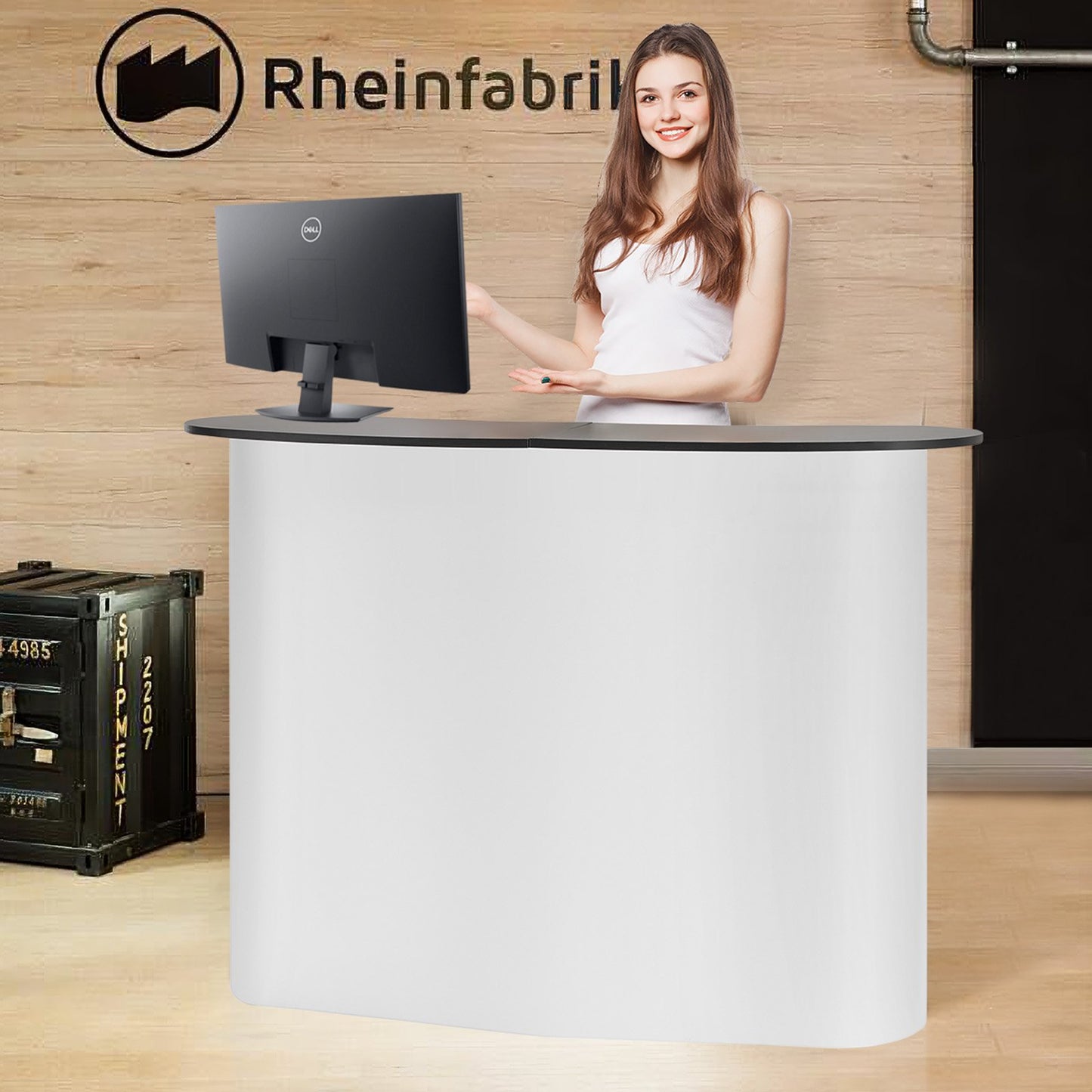 Portable Tradeshow Podium Table with Storage - 51.18" x 18.31"