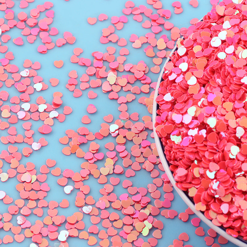 Iridescent Heart-Shaped Sequin Garment Accessories 500g Bulk Pack