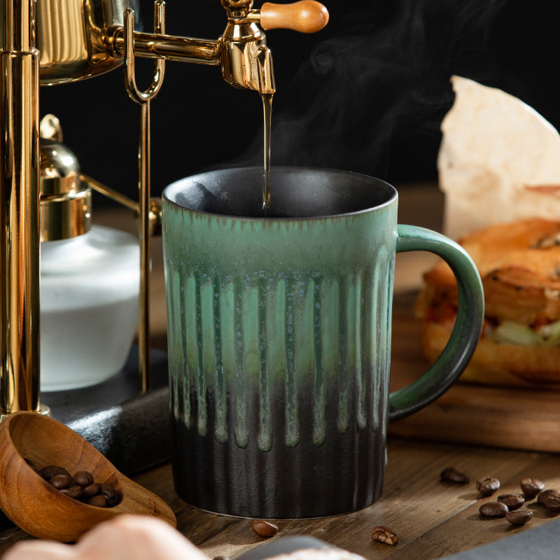Japanese Retro Ceramic Coffee Cup Large Capacity Drinkware - Multiple Colors