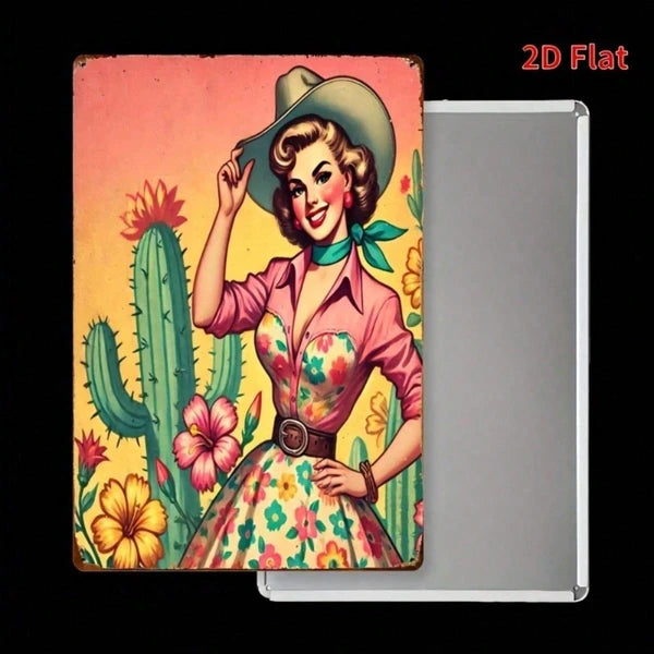 Metal Tin Wall Decoration - 20 cm x 20 cm Artistic Design