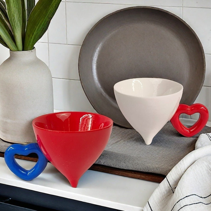 Ceramic Mug with Conical Shape and Solid Color Design - Heat-Resistant, 120ML