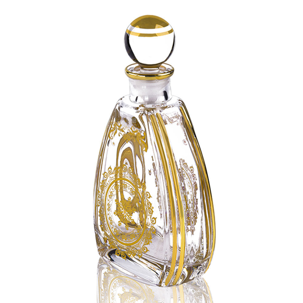 Lux Glass Perfume Bottle with Gold-Stamped Paper, Elegant Home Decor