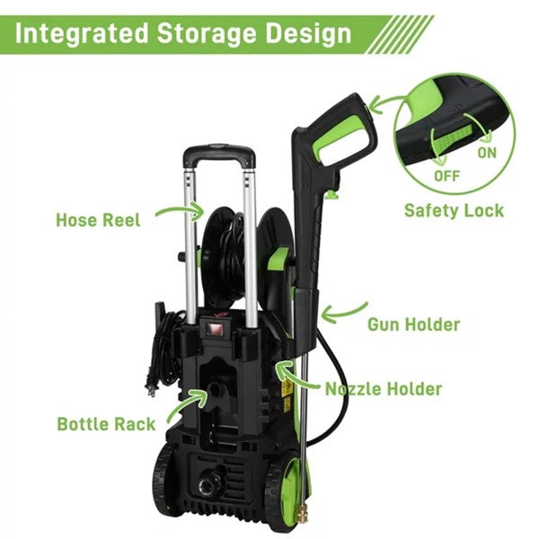 High Pressure Washer for Home Cars & Patio Cleaning 3800 PSI 1800W