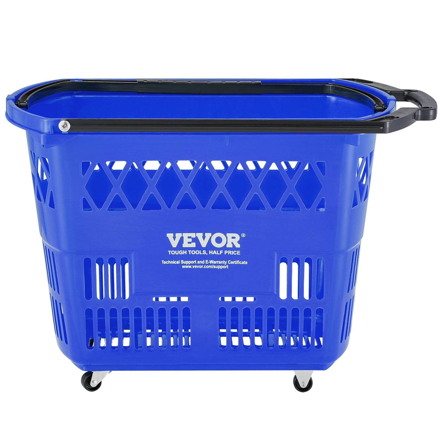 Set of 6 Large Capacity Plastic Shopping Trolleys with Wheels & Handles