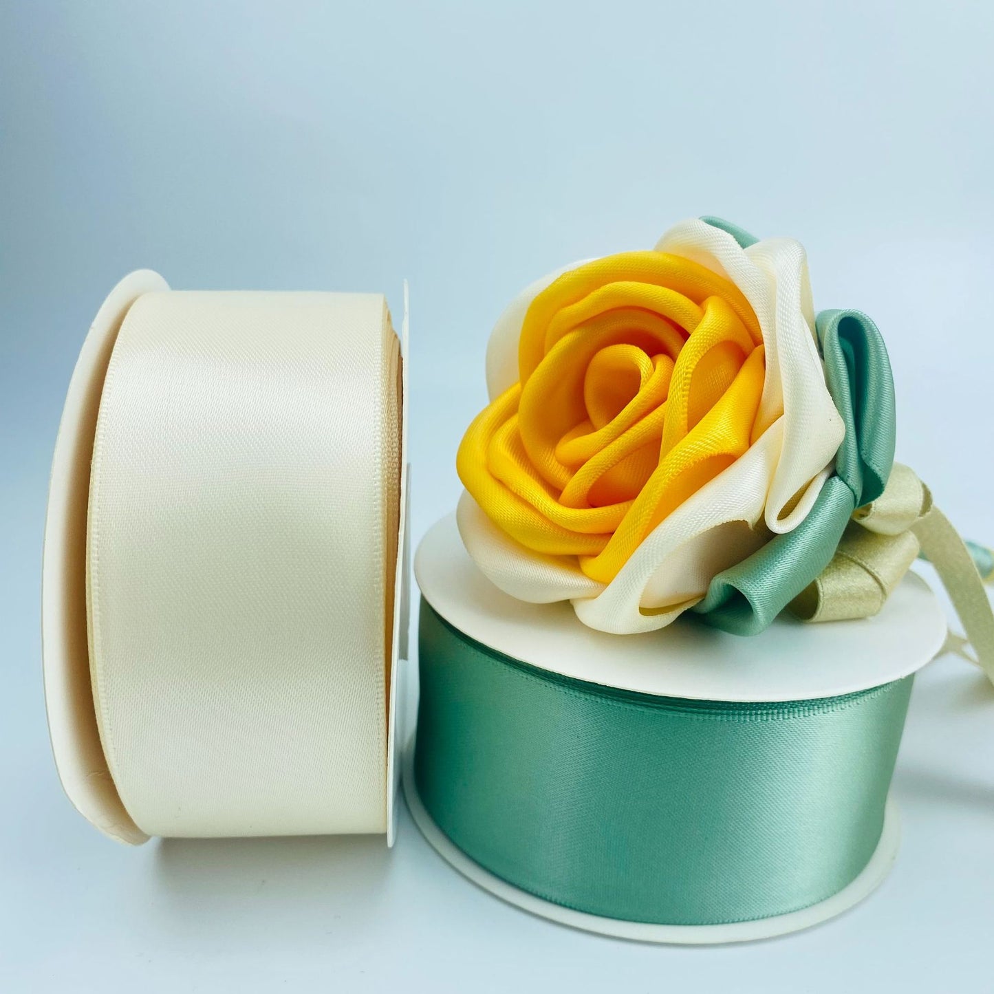 Double-Sided Bright Thickened Polyester Ribbon for Gift Bouquets - 25 Yards
