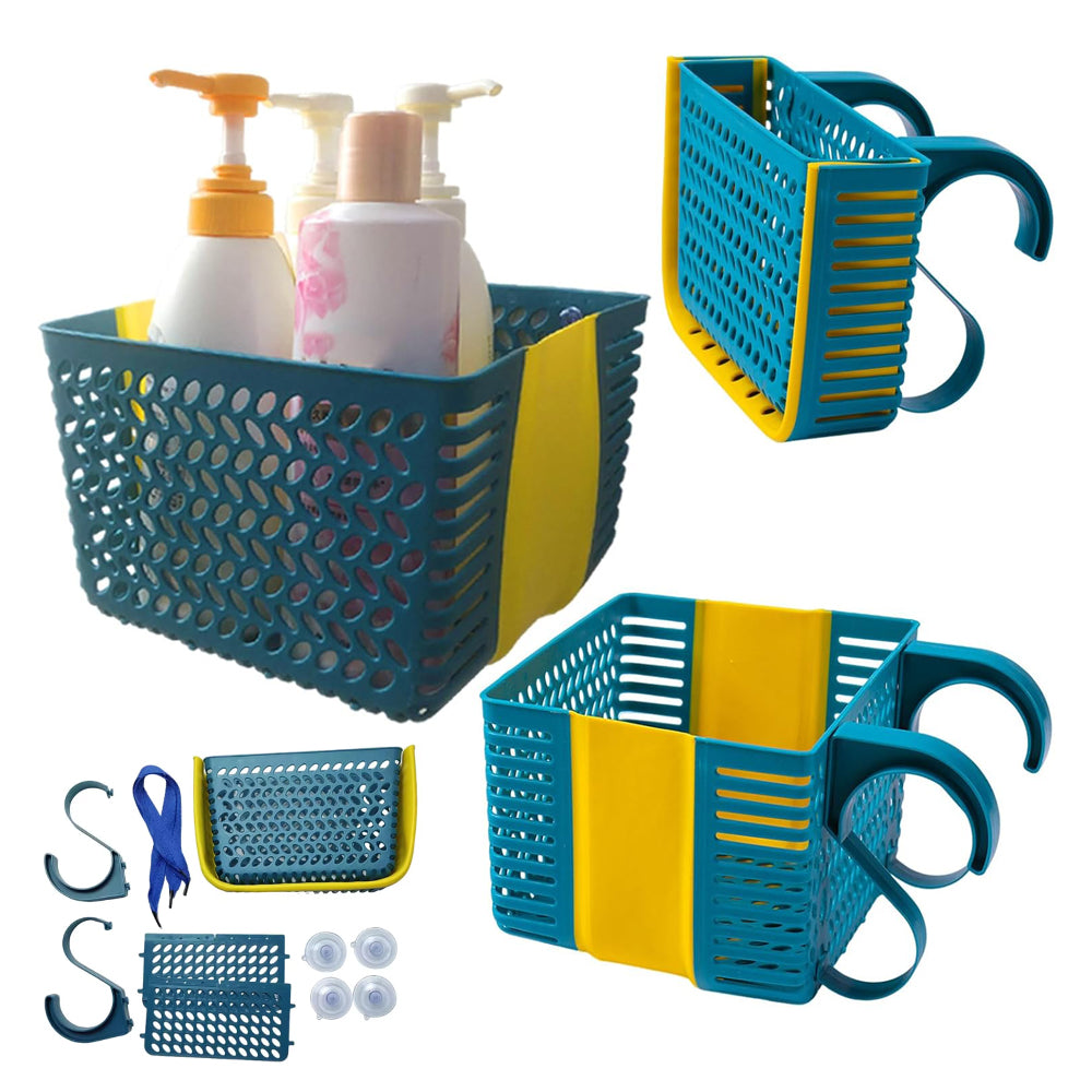Foldable Plastic Pool Storage Basket with Water Drainage - Space Saving Tote