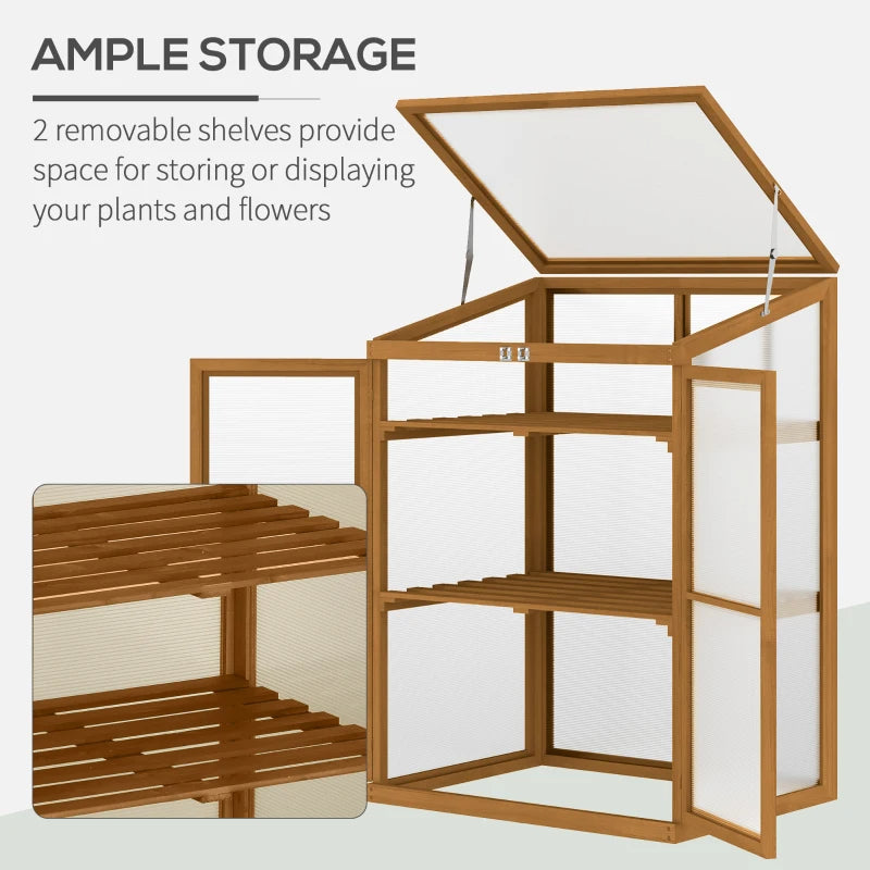 Wooden Cold Frame Greenhouse for Gardening – Small Mini Plant Protector