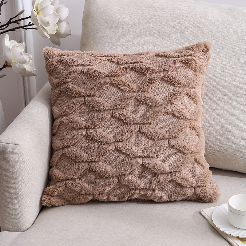 Nordic Double-Sided Plush Pillow Cover 45x45cm Sofa Cushion Case Home Decor