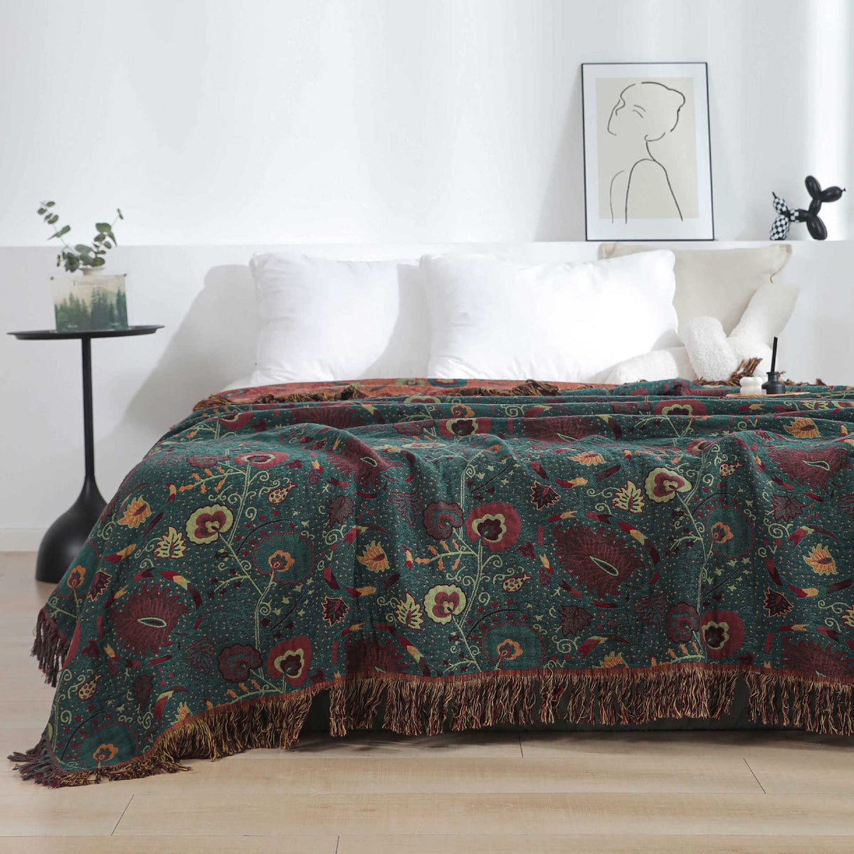 Washed Jacquard Cotton Nap Blanket - Multiple Sizes & Patterns