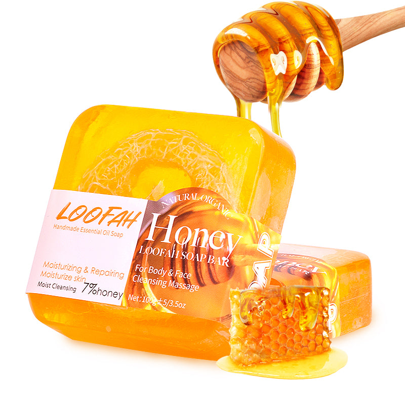 Honey Luffa Soap Bar - 100g Exfoliating Body Cleanser