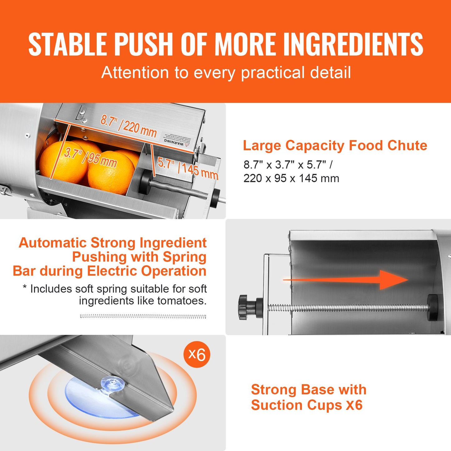 Electric Vegetable Slicer with Adjustable Thickness - Stainless Steel Food Cutter Machine for Potato, Tomato, Lemon, Apple - Silver