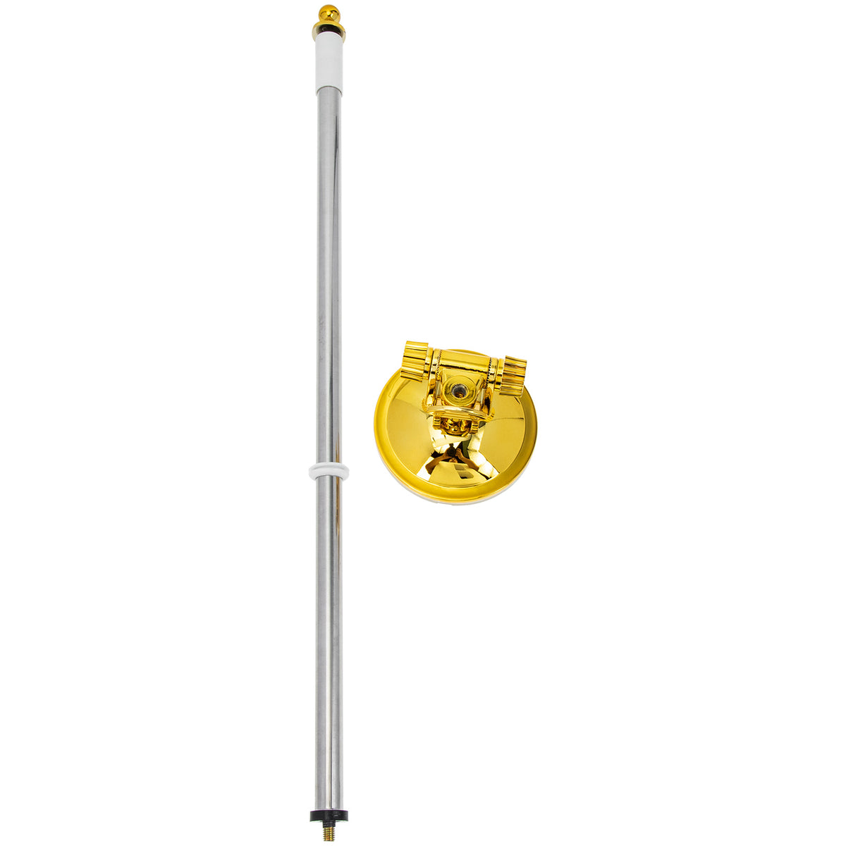 Car Flag Pole Holder with Large Gold Suction Cup - Vehicle Window Mount