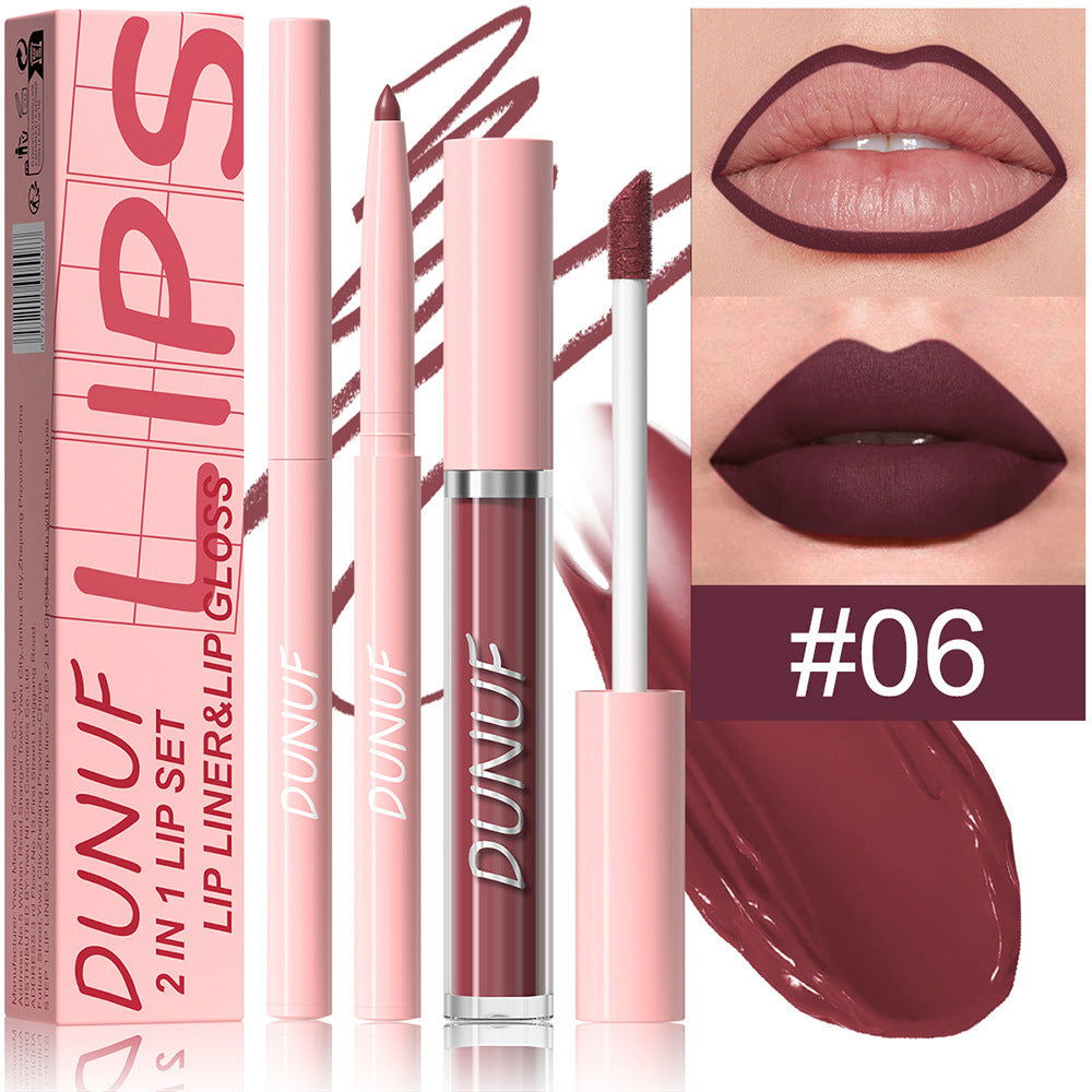 Velvet Matte Lip Glaze Set - Long-lasting, Highly Pigmented Lipstick for Natural Nude Look