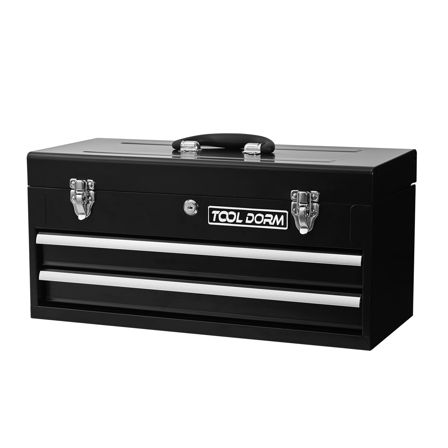 20.3-Inch Metal Tool Box with Drawers, Lockable Steel Chest for Garage and Workshop