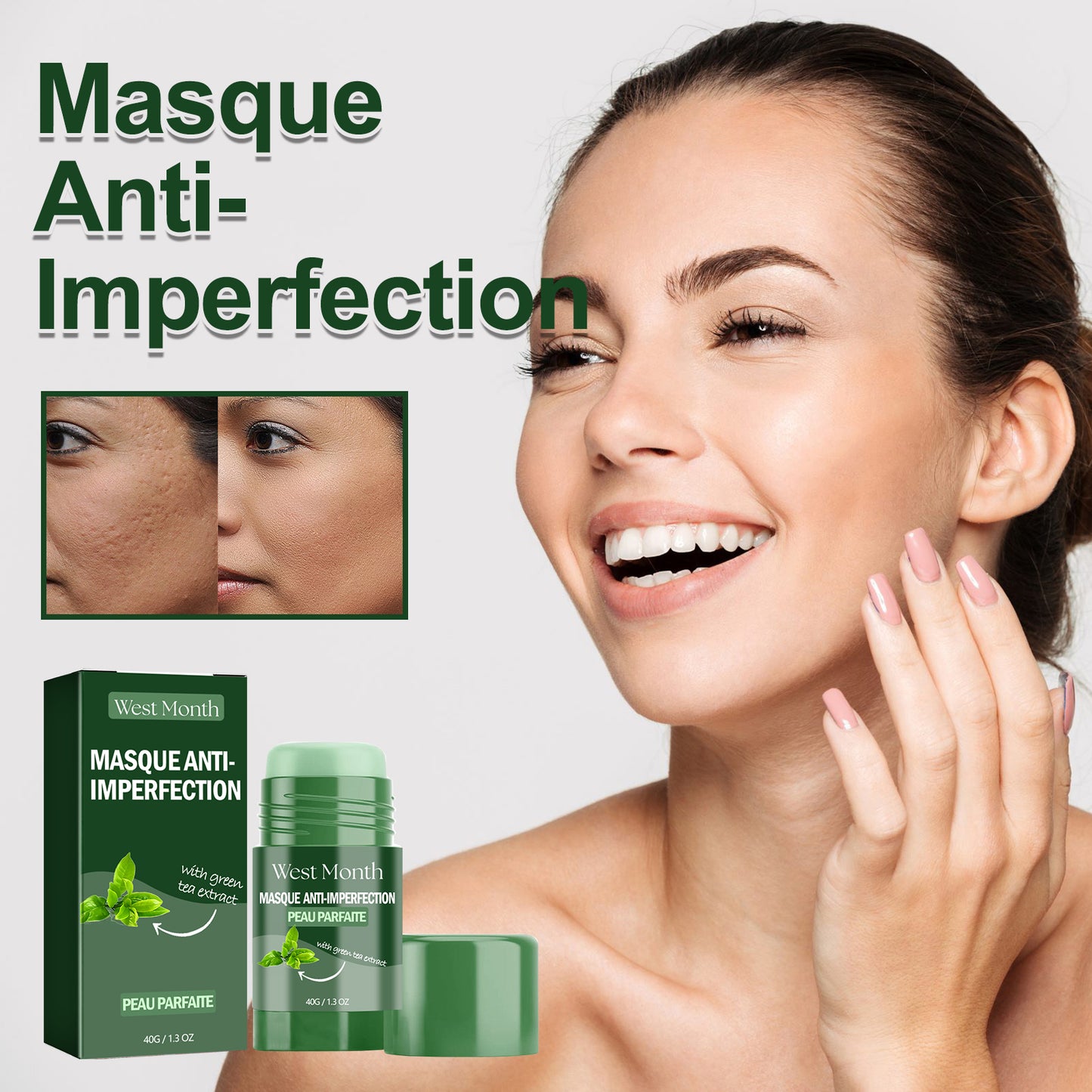 Green Tea Solid Clay Face Mask - Anti-Imperfection & Pore Cleansing