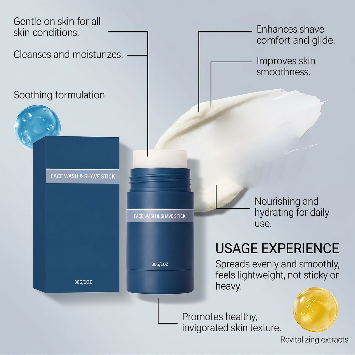 Portable Shaving Care Cleansing Stick