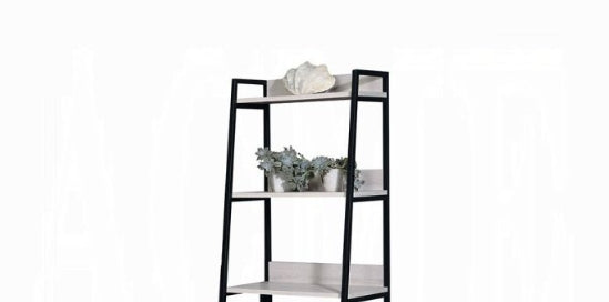 16" Freestanding Natural & Black Bookshelf with Open Compartments