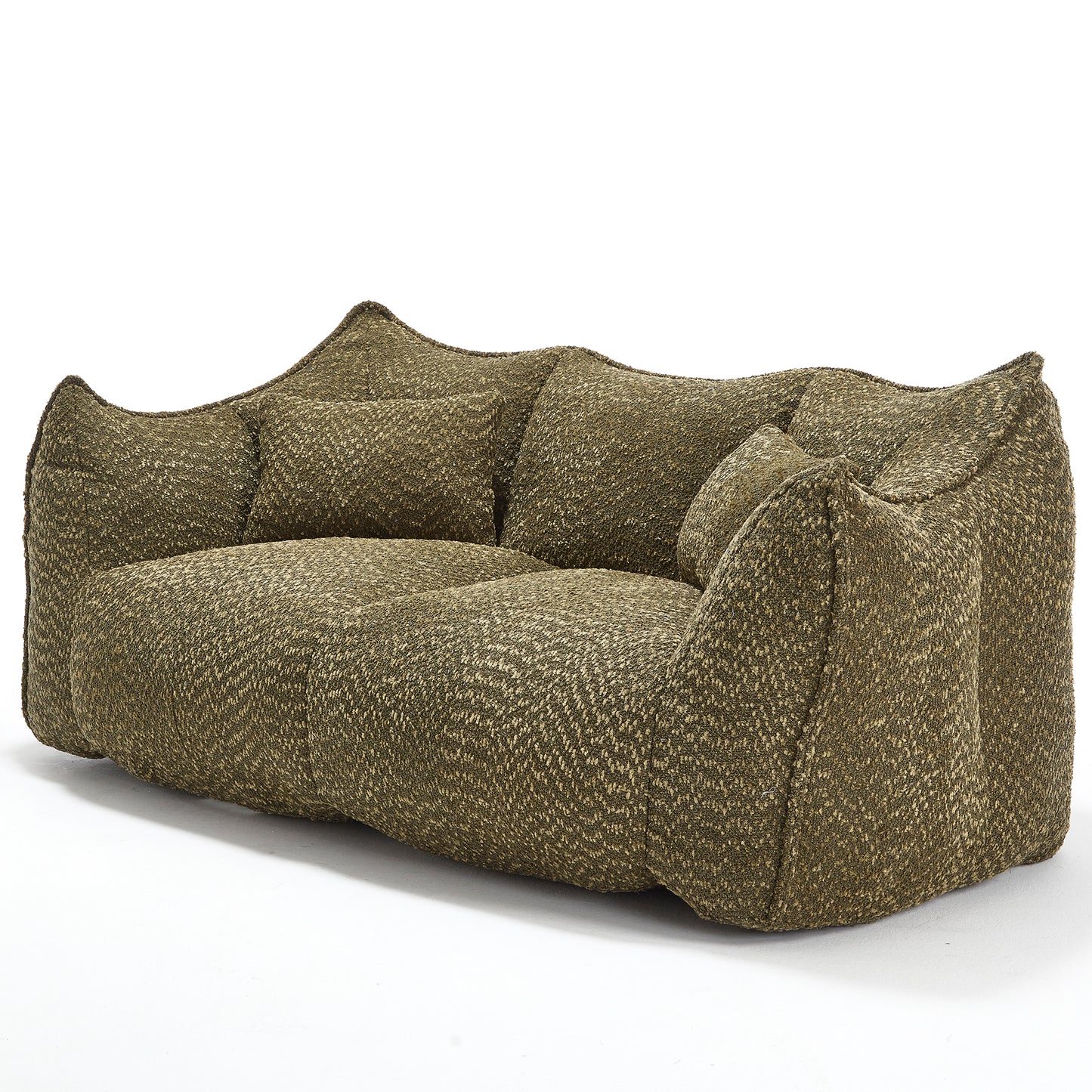 Comfortable Square Bean Bag Chair - Olive Green, Foam Core for 2