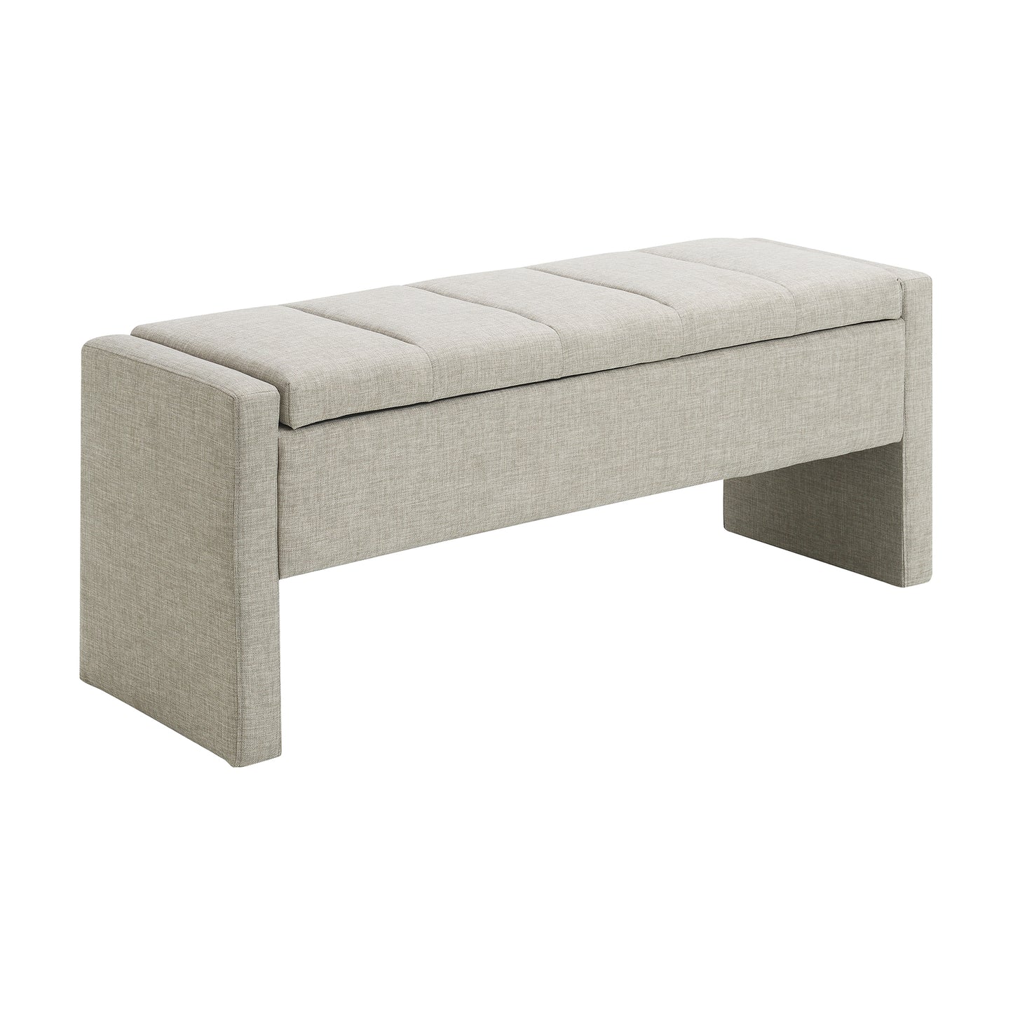 Modern Bed End Bench With Storage,Upholstered Large Foot Rest Stool,