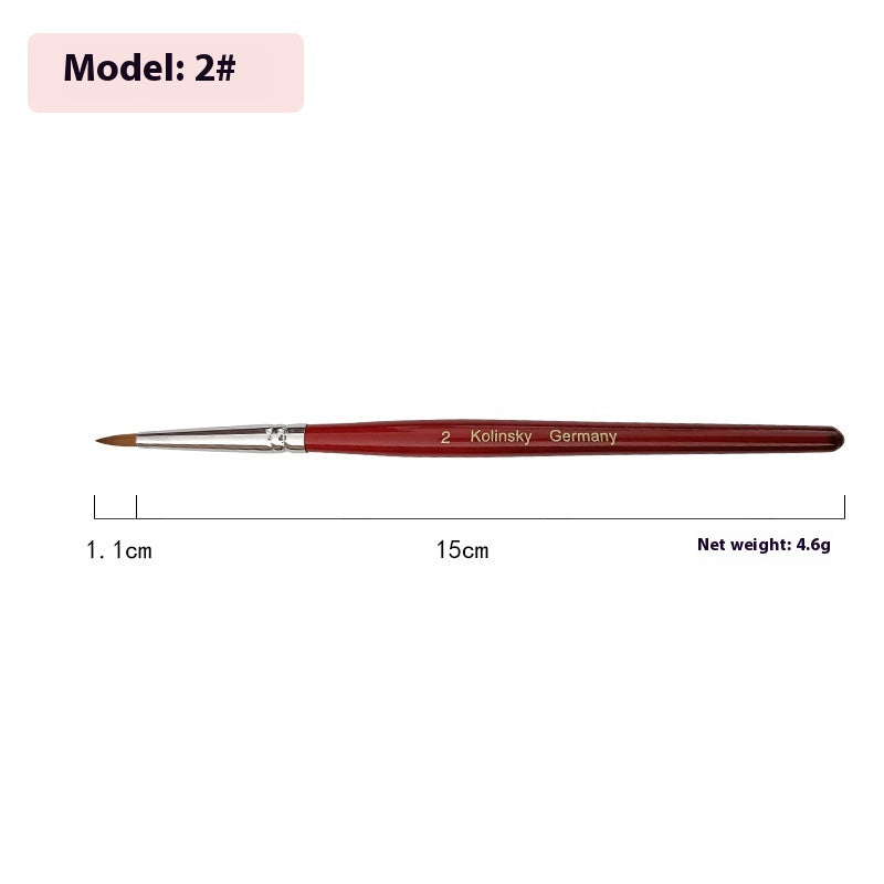 Nail Art Crystal Pen with Round Tip - Wooden Handle, Multiple Colors
