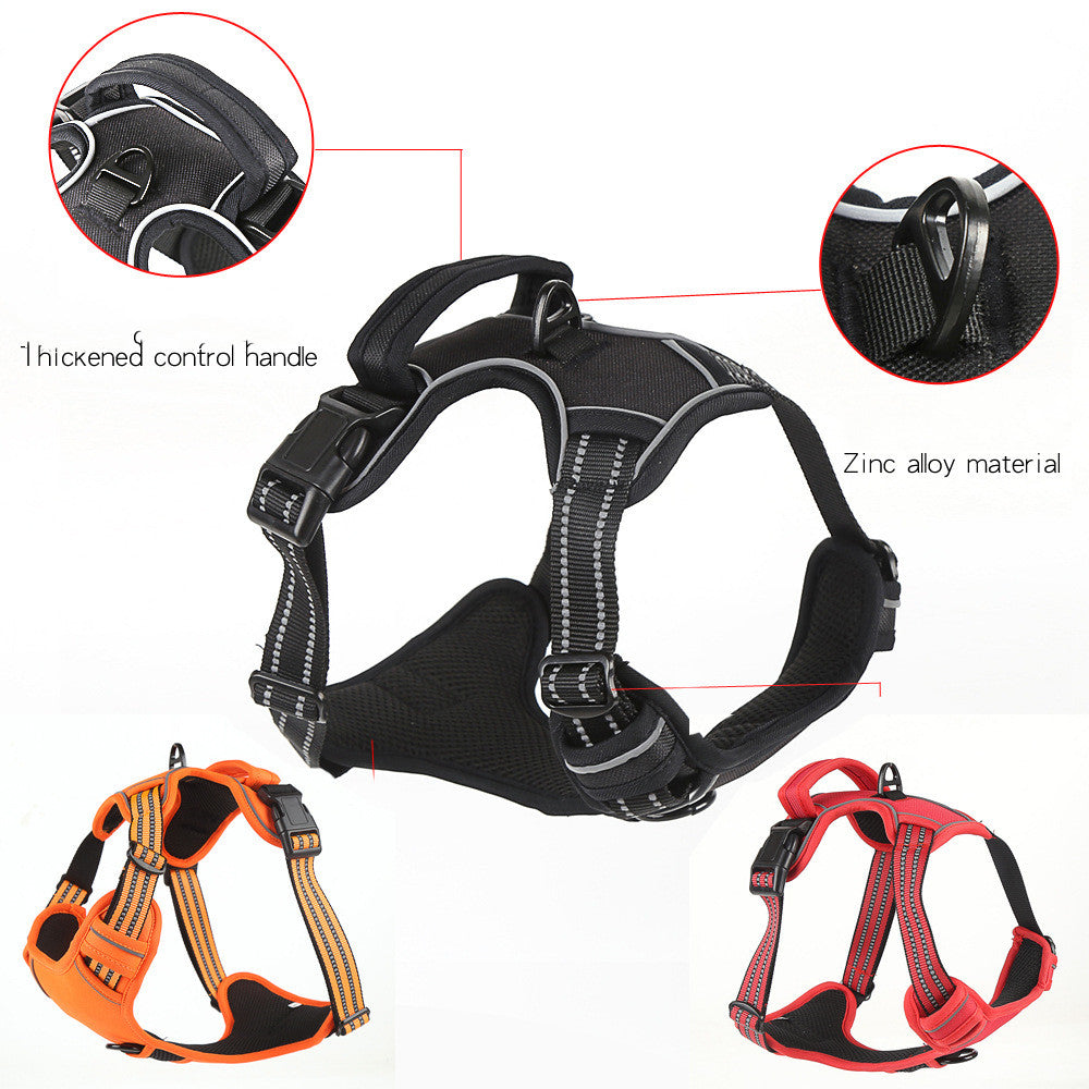 No Pull Breathable Reflective Dog Harness with Adjustable Size and Color Options