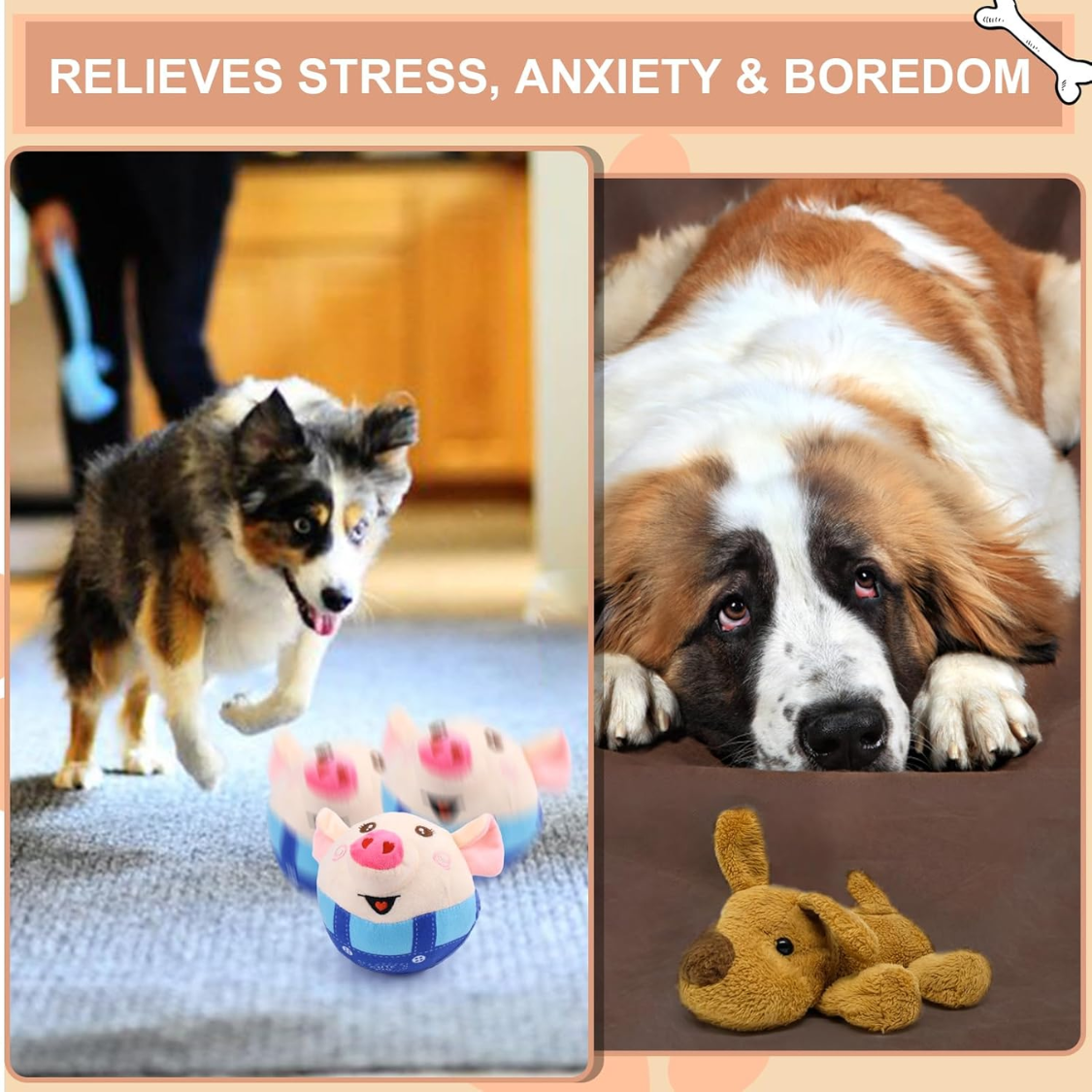 Interactive Dog Toy Pig with Recording & Music Modes - Rechargeable Moving Chew Toy for Small to Large Dogs
