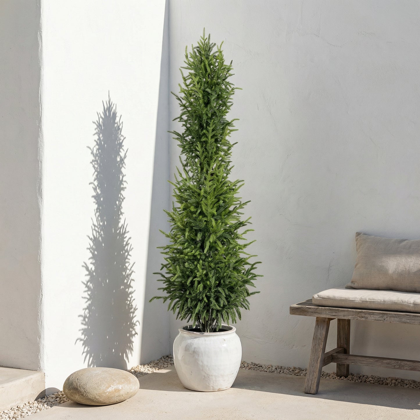 5' Real Touch Artificial Pine Tree in Black Pot - Green Leaves