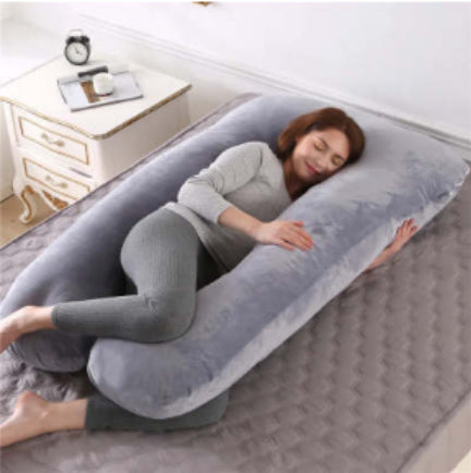 Cotton Maternity U-Shaped Pillow - Comfortable Pregnancy Support 70x130cm