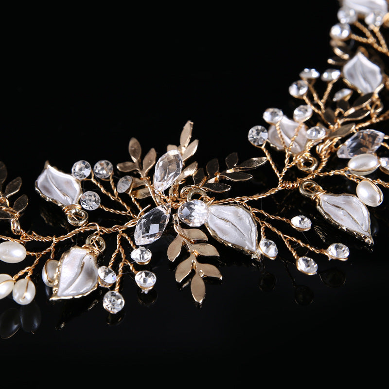 Korean Style Bridal Headwear Accessories Hairband with Leaves - Silver, Gold, Rose Gold