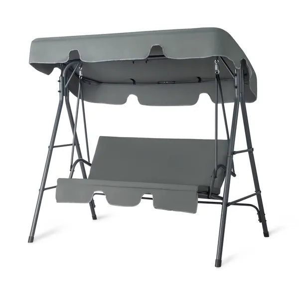 Dark Gray Canopy Swing Set with Cushion - 250kg Capacity