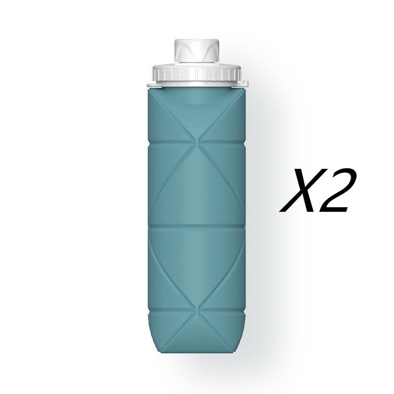 Large Capacity Foldable Water Bottle for Outdoor Travel - Silicone & Plastic