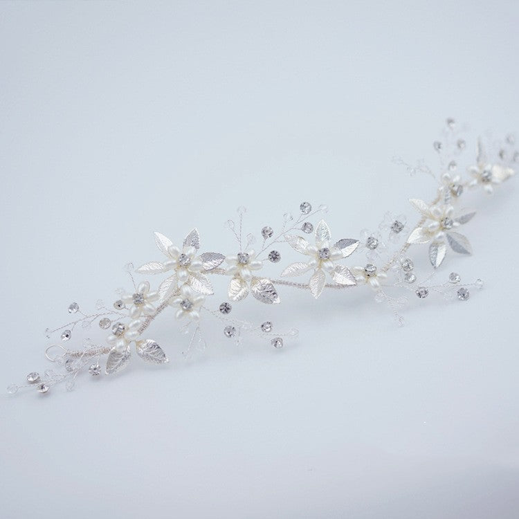Silver Imitation Pearl Wedding Headband