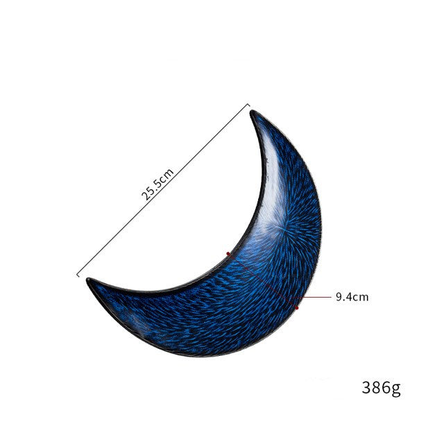 Ceramic Sushi Plate Irregular Moon-Shaped Serving Dish - Multiple Styles