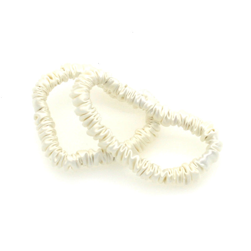 Women's Silk Hair Tie with Ring - Light Luxury Hair Accessory