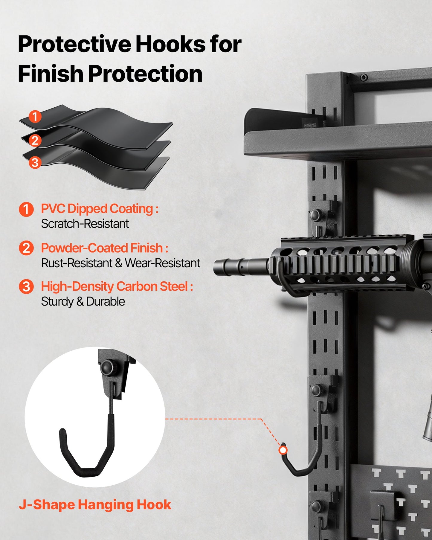 Wall Mount Gun Rack for Rifles & Shotguns – Heavy Duty Steel, Holds 5 Firearms with Magazine & Tactical Storage
