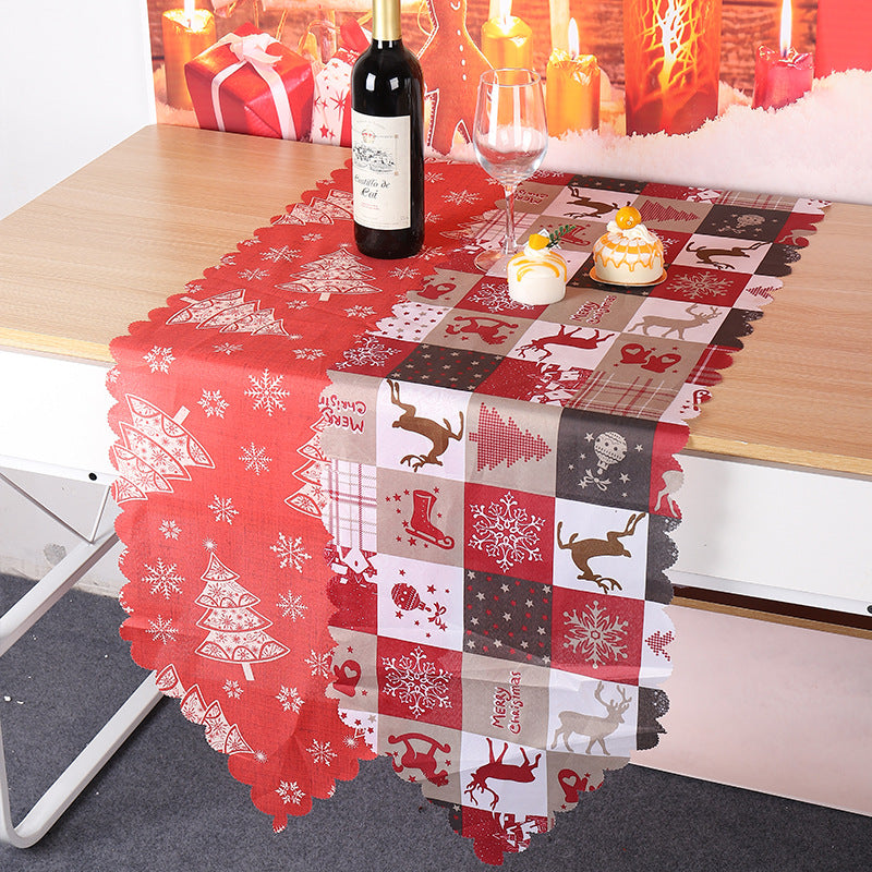 Christmas Decorations Printed Cloth Table Runner - Holiday Holiday Table Decor